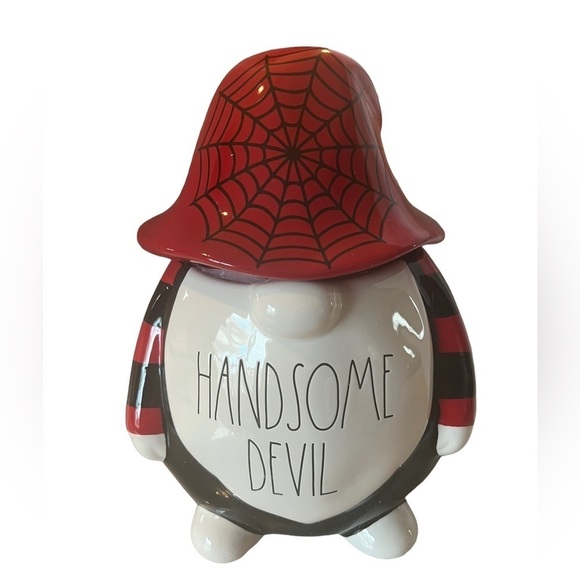 Rae Dunn Kitchen Gnome Artisan Collection Handsome Devil Cookie Jar Canister NEW - Picture 2 of 13